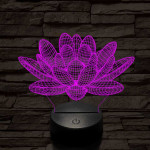 Lótusz virág 7 színű 3D led lámpa