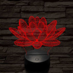 Lótusz virág 7 színű 3D led lámpa