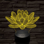Lótusz virág 7 színű 3D led lámpa