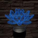 Lótusz virág 7 színű 3D led lámpa