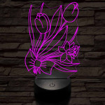 Tulipáncsokor 7 színű 3D led lámpa