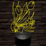 Tulipáncsokor 7 színű 3D led lámpa