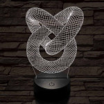 Végtelen hurok 7 színű 3D led lámpa