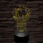 Villanykörte 7 színű 3D led lámpa