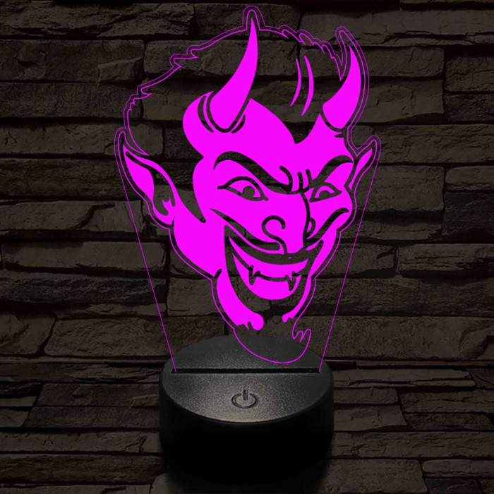 Ördög 7 színű 3D led lámpa