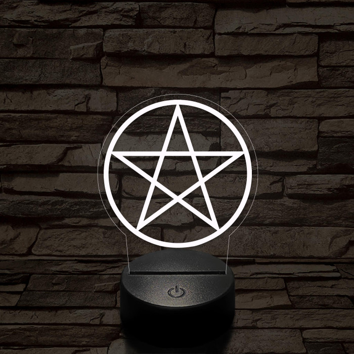 Pentagram 7 színű 3D led lámpa