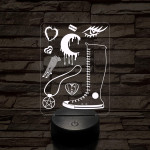 Stílusjegyek montázsa 7 színű 3D led lámpa