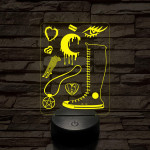 Stílusjegyek montázsa 7 színű 3D led lámpa