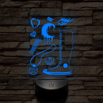 Stílusjegyek montázsa 7 színű 3D led lámpa