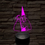 Tiny Green mall Wizard meme 7 színű 3D led lámpa
