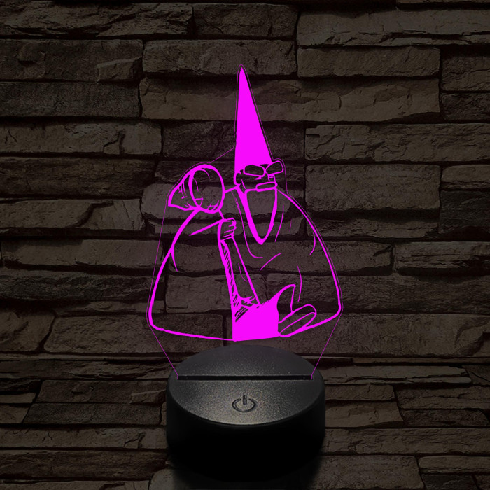Tiny Green mall Wizard meme 7 színű 3D led lámpa