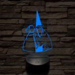 Tiny Green mall Wizard meme 7 színű 3D led lámpa