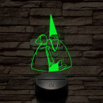 Tiny Green mall Wizard meme 7 színű 3D led lámpa