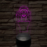 Skibidi Toilet meme 7 színű 3D led lámpa