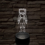Skibidi Toilet TV hős nő meme 7 színű 3D led lámpa