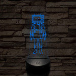 Skibidi Toilet TV hős nő meme 7 színű 3D led lámpa