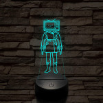 Skibidi Toilet TV hős nő meme 7 színű 3D led lámpa