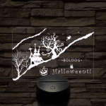 Boldog Halloweent 7 színű 3D led lámpa