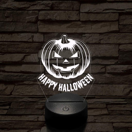 Halloween tökfej 7 színű  3D led lámpa