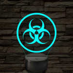 Bioveszély jelzés 7 színű 3D led lámpa