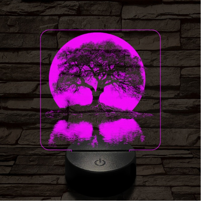 Holdfény fa 7 színű valósághű 3D led lámpa