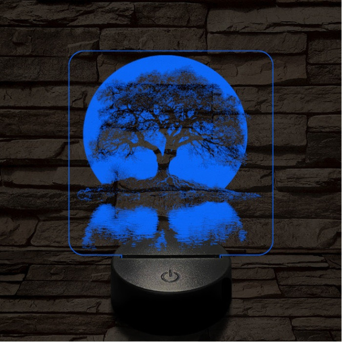 Holdfény fa 7 színű valósághű 3D led lámpa
