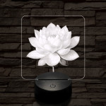 Lótuszvirág ragyog 7 színű valósághű 3D led lámpa