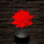Lótuszvirág ragyog 7 színű valósághű 3D led lámpa