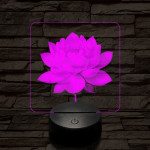 Lótuszvirág ragyog 7 színű valósághű 3D led lámpa