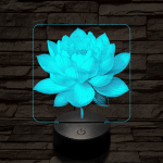 Lótuszvirág ragyog 7 színű valósághű 3D led lámpa