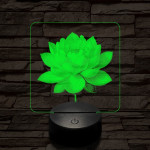 Lótuszvirág ragyog 7 színű valósághű 3D led lámpa