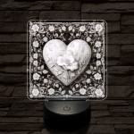 Virágzó szív 7 színű valósághű 3D led lámpa