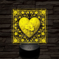 Inima înflorită lampă LED 3D realistă cu 7 culori
