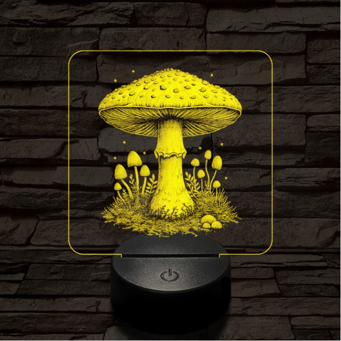 Gombatelep 7 színű valósághű 3D led lámpa