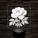 Szellőrózsa 7 színű valósághű 3D led lámpa
