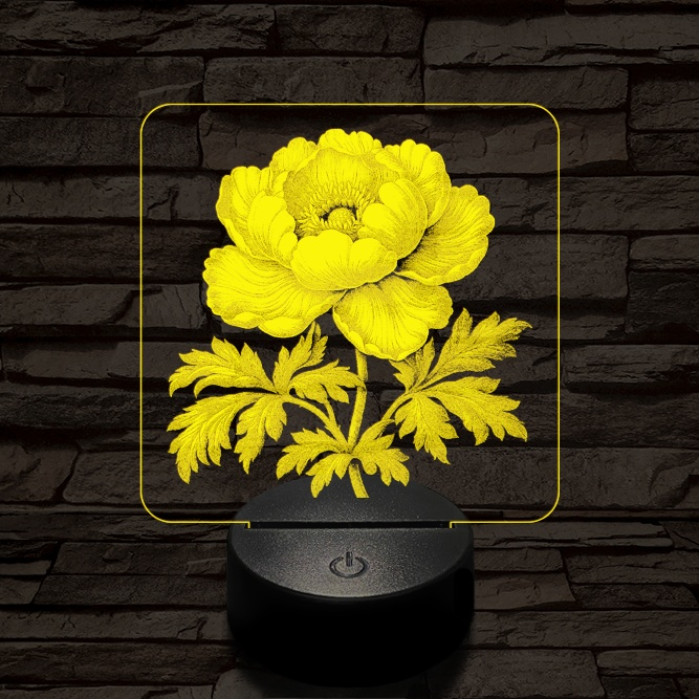 Szellőrózsa 7 színű valósághű 3D led lámpa