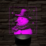 Kedves hóember 7 színű valósághű 3D led lámpa