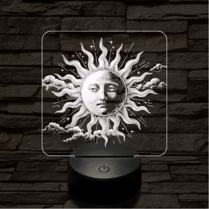 Napkorong tarot 7 színű valósághű 3D led lámpa