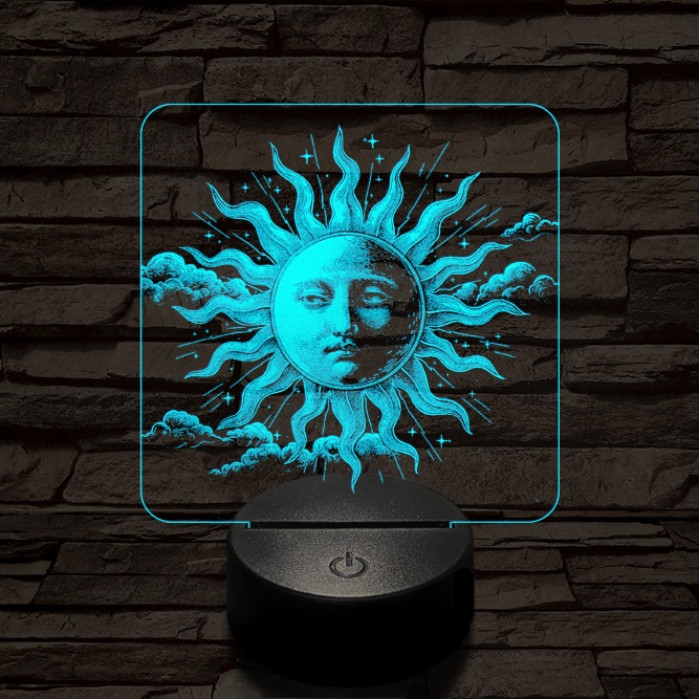 Napkorong tarot 7 színű valósághű 3D led lámpa