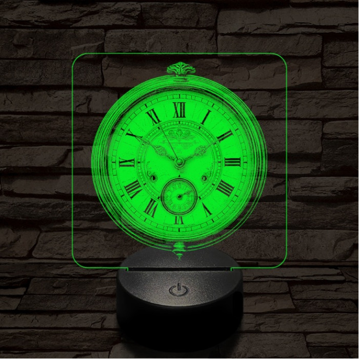 Zsebóra 7 színű valósághű 3D led lámpa