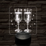 Ünneplés pezsgővel 7 színű valósághű 3D led lámpa