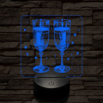 Ünneplés pezsgővel 7 színű valósághű 3D led lámpa