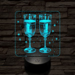 Ünneplés pezsgővel 7 színű valósághű 3D led lámpa