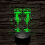 Ünneplés pezsgővel 7 színű valósághű 3D led lámpa