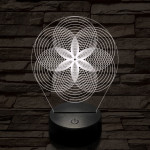 Gráf virág 7 színű  3D led lámpa