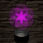 Gráf virág 7 színű  3D led lámpa