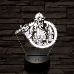 Tűzoltó lánglovag 7 színű  3D led lámpa