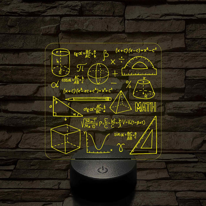 Matematika Szerelmeseinek 7 színű 3D led lámpa