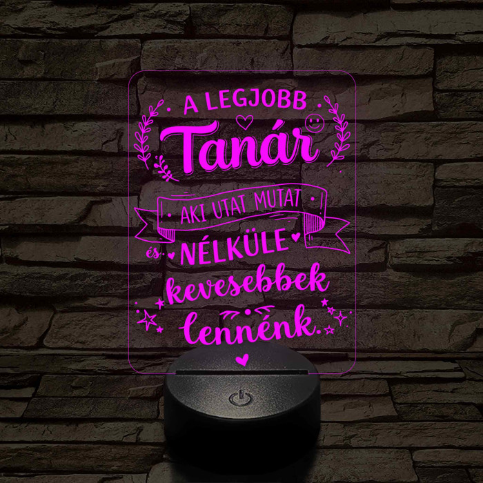 A legjobb tanár – 7 színű 3D LED lámpa