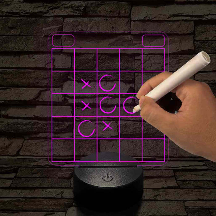Amőba játék ajándék tollal 7 színű 3D led lámpa